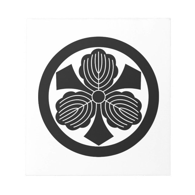 Three oak leaves with swords in circle notepad (Front)