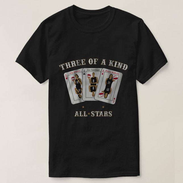 THREE OF A KIND ALL STARS LAS VEGAS ACES CHAMPIONS T-Shirt (Design Front)