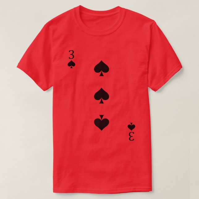 Three Of Spades  Funny Easy Halloween Costumes Fro T-Shirt (Design Front)