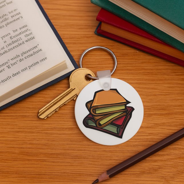 Three Old Books Stacked Together Key Ring (Creator Uploaded)