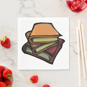Three Old Books Stacked Together Napkin