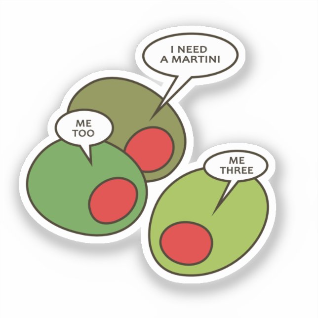 Three Olives Custom-Cut Vinyl Sticker (Front)