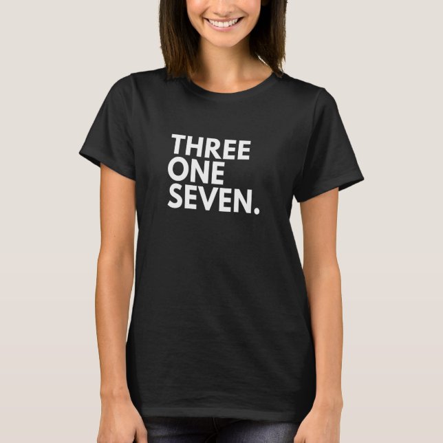 THREE ONE SEVEN Area Code 317 Indianapolis IN Indi T-Shirt (Front)