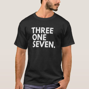 THREE ONE SEVEN Area Code 317 Indianapolis IN Indi T-Shirt