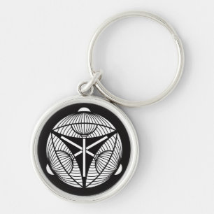 Three open Japanese umbrellas Key Ring