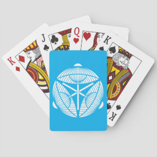 Three open Japanese umbrellas Playing Cards