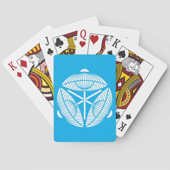 Three open Japanese umbrellas Playing Cards (Back)
