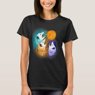 Three Opossum Moon With Three Possums Men Women T-Shirt