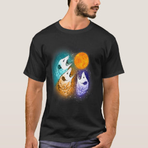 Three Opossum Moon With Three Possums Men Women T-Shirt