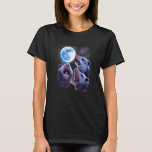 Three Opossums Howling At The Moon Possums T-Shirt