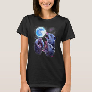 Three Opossums Howling At The Moon  Possums T-Shirt