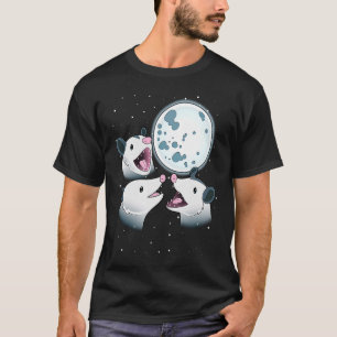 Three Opposum Moon 3 Possums Howling At The Moon M T-Shirt