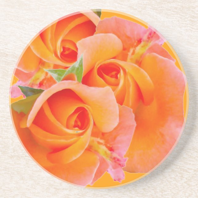 Three Orange Roses Coaster (Front)