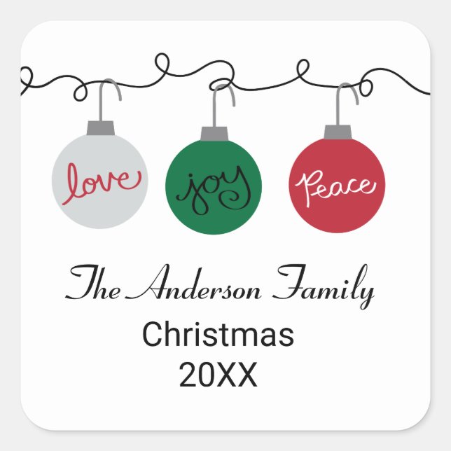 Three Ornaments - Square Sticker (Front)