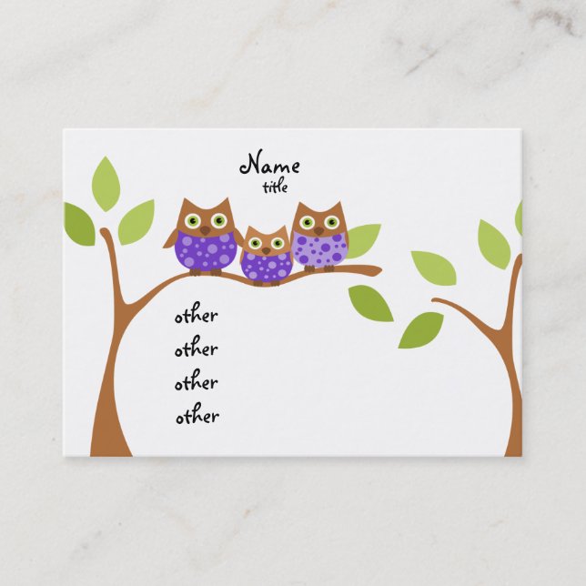 Three Owls Business Card (Front)
