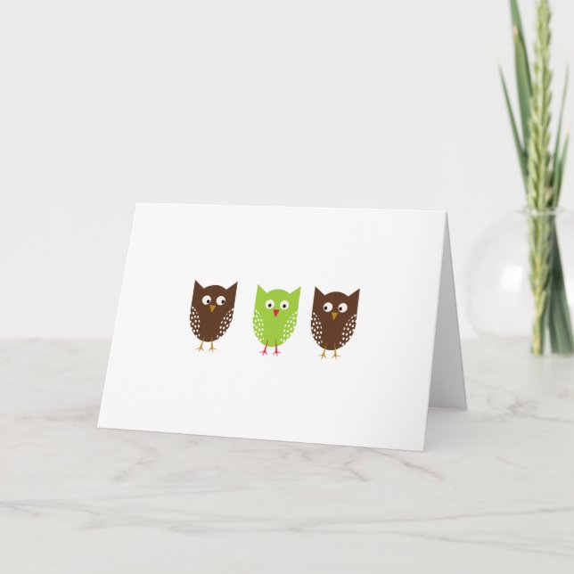 Three Owls Christmas Card (Front)
