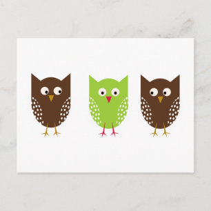 Three Owls Christmas Postcard