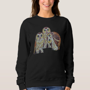 Three Owls Detailed Vector In Nouveau Style 1 Sweatshirt