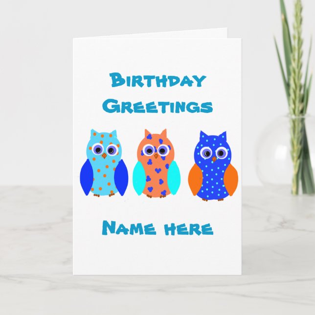 Three Owls on multiple products Card (Front)