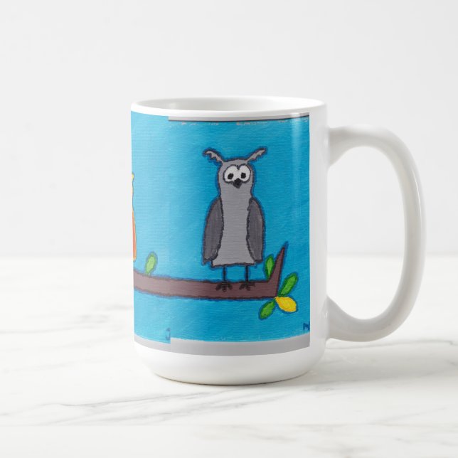 Three owls, Papa, Mama and Baby Coffee Mug (Right)