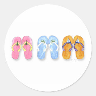 Three Pairs of Flip-Flops Sticker