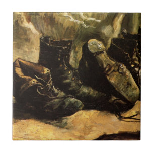 Three Pairs of Shoes by Vincent van Gogh Ceramic Tile