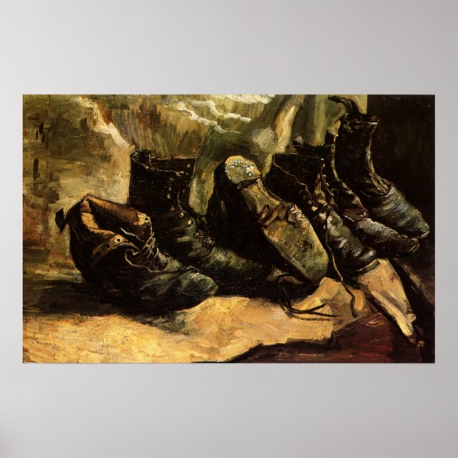 Three Pairs of Shoes by Vincent van Gogh Poster (Front)