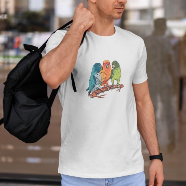 Three Parrots Illustration T-Shirt (Creator Uploaded)