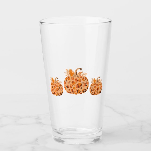 Three Peach Pumpkins Glass (Front)
