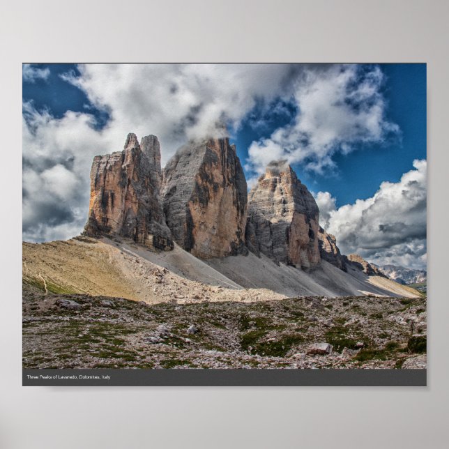 Three Peaks of Lavaredo, Dolomites, Italy Poster (Front)