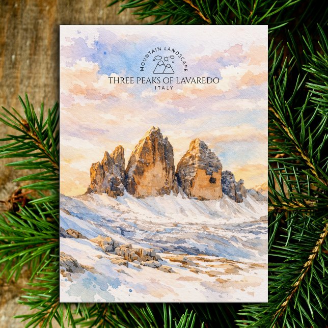 Three Peaks of Lavaredo | Watercolor Mountain  Postcard ( Three Peaks of Lavaredo | Watercolor Mountain Postcard)
