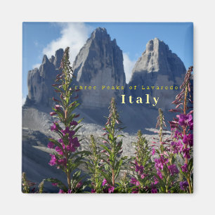 Three Peaks of Lavaredo Wildflowers Italy Magnet