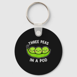 Three Peas In A D Cute Kawaii Funny Key Ring