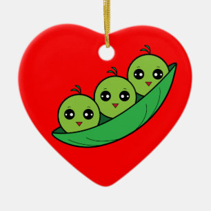 Three Peas in a Pod Ceramic Ornament