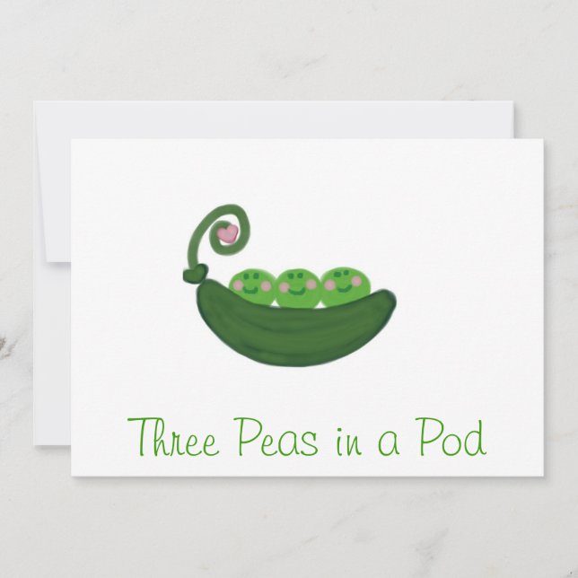 Three Peas In a Pod Invitation (Front)