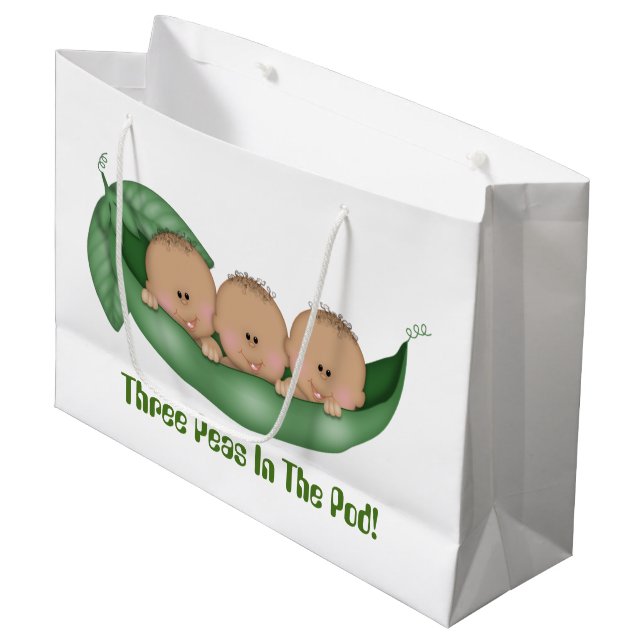 Three peas in the pod baby shower bag (Front Angled)