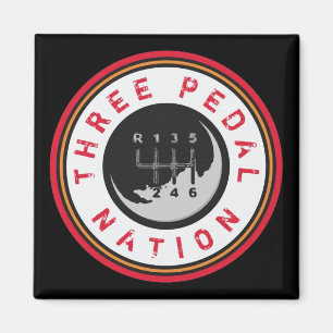 THREE PEDAL NATION Magnet