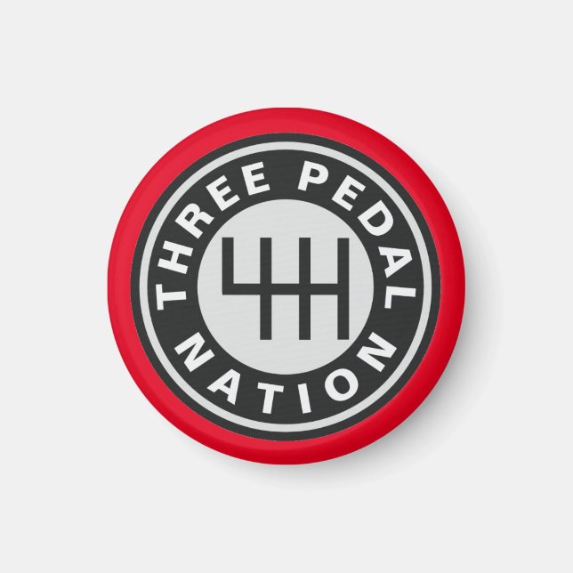 THREE PEDAL NATION Magnet (Front)