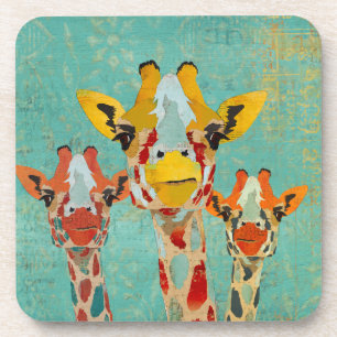 Three Peeking Giraffes Coaster