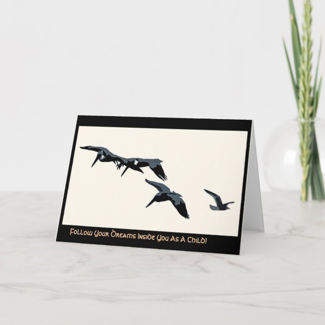 Three Pelicans & Seagull Digital Card (Front)