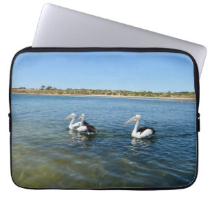 Three Pelicans Swimming, Laptop Sleeve