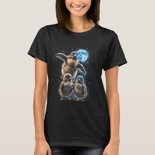 Three Penguin Under Moon Meme Animal Parody 3 Wolf T-Shirt