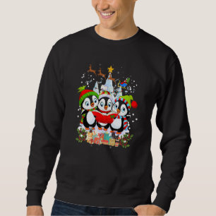 Three Penguins singing Christmas Carols Sweatshirt