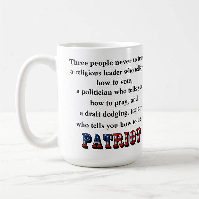 Three people never to trust: coffee mug (Left)