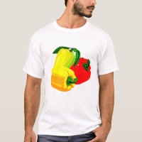 Three peppers graphic red yellow green