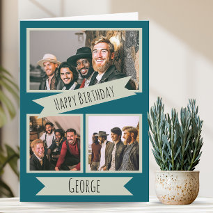 Three Photo Birthday Card