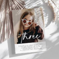 Three Photo Birthday Invitation