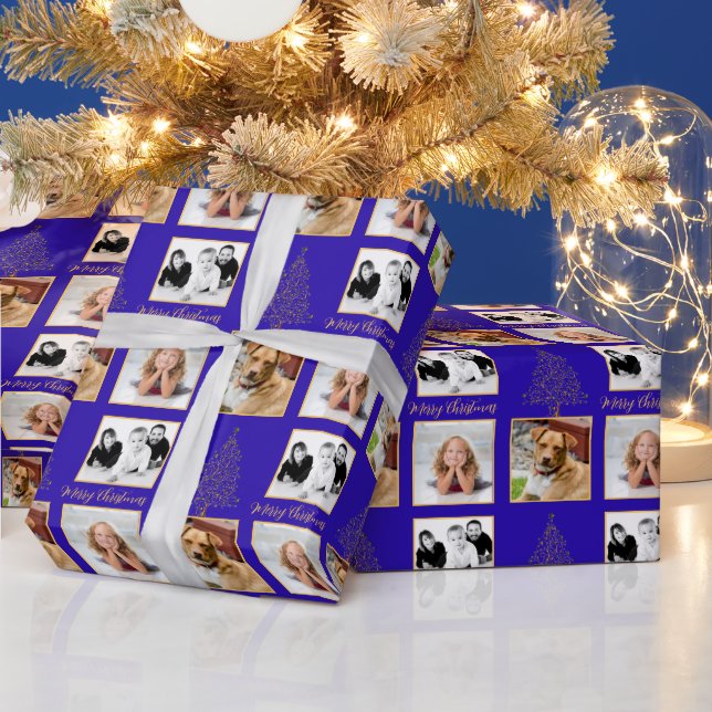Three Photo Christmas Tree Wrapping Paper (Holidays)