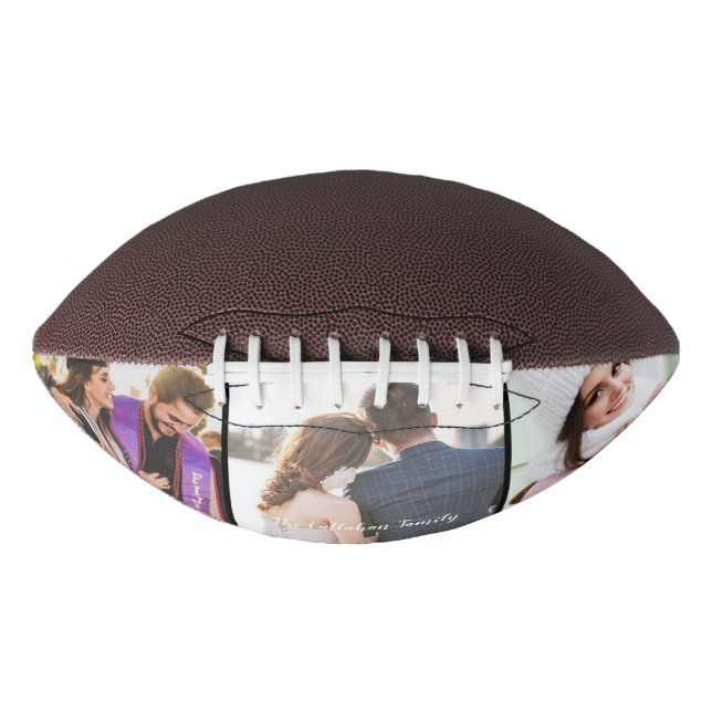 Three Photo Collage Custom Football (Front)