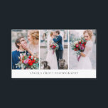 Three Photo Collage Photographer Business Card<br><div class="desc">Showcase your best photography with this modern three-photo collage business card. This customisable business card is perfect for photographers,  event planners,  stylist and bloggers.</div>
